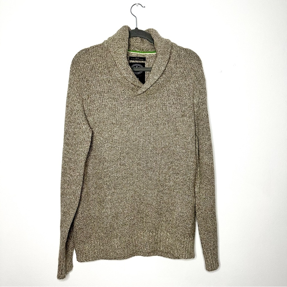 American Eagle Cowl Neck Beige Athletic Fit Sweater